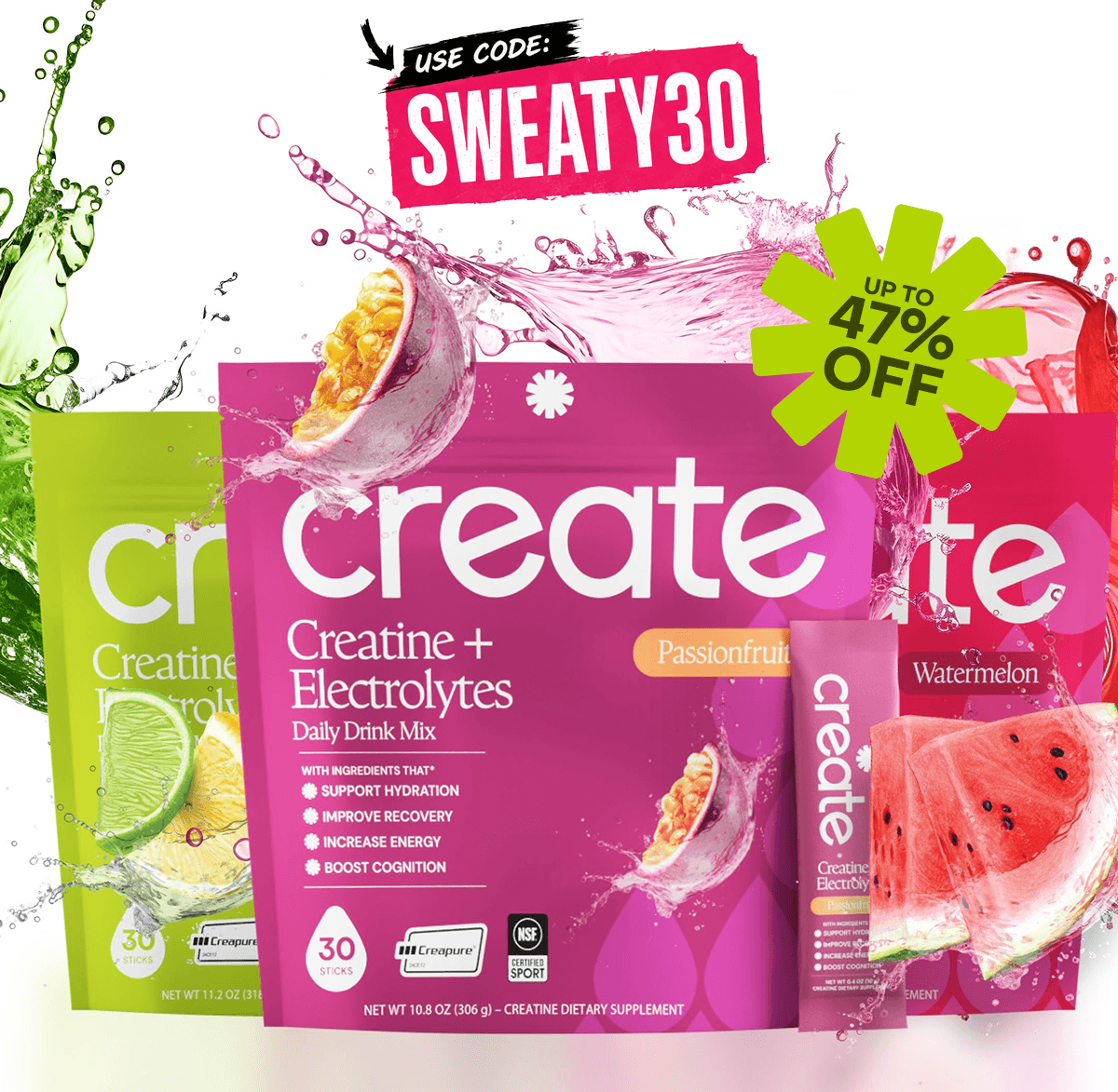 Use code SWEATY30 for up to 47% off