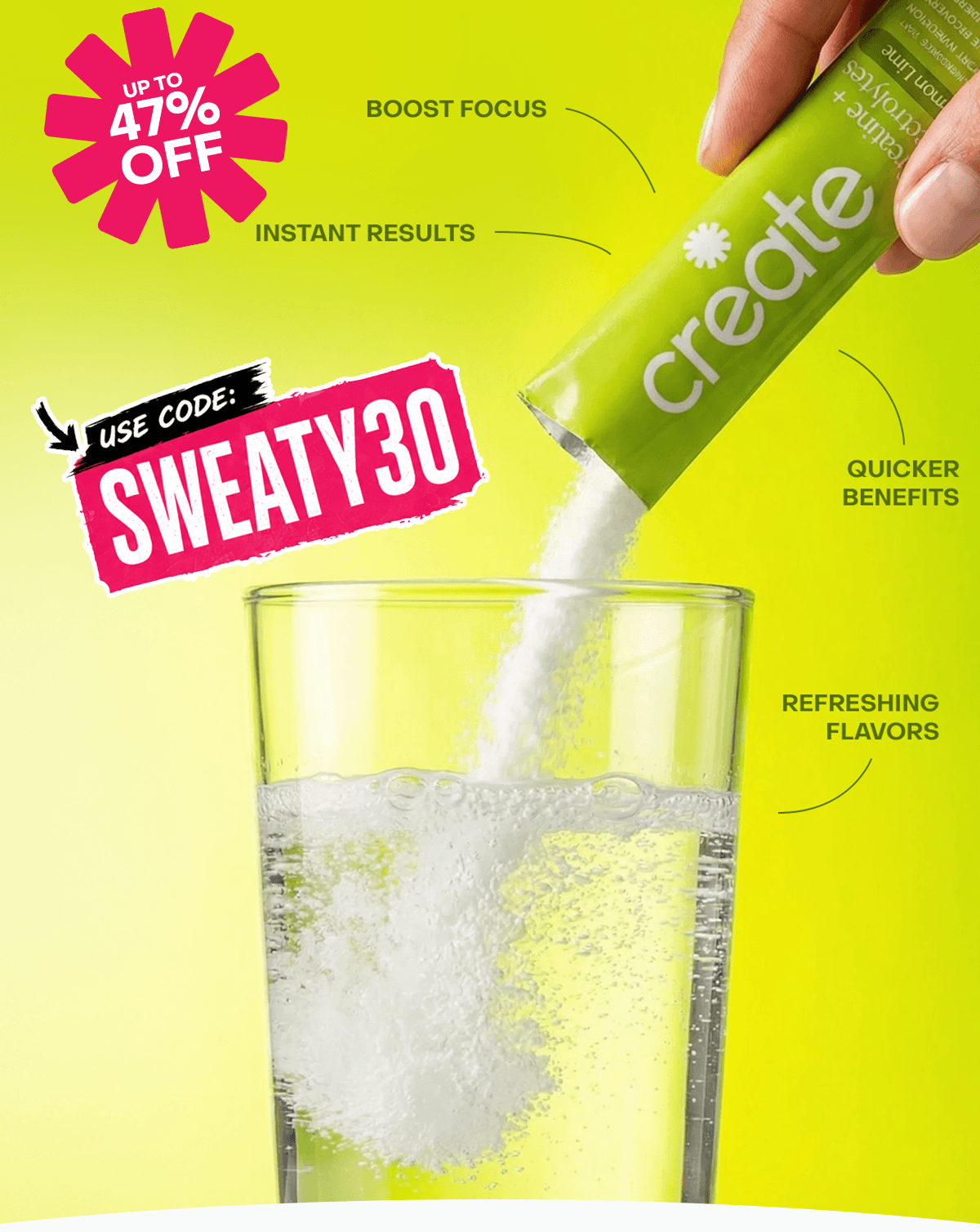 Use code SWEATY30 for up to 47% off