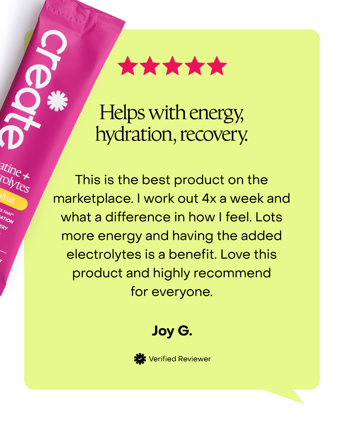 Helps with energy, hydration, recovery.