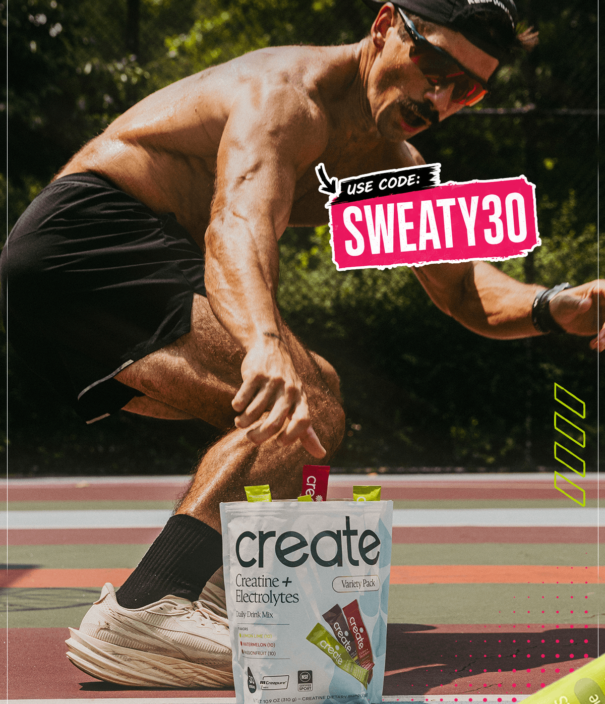 Shop Creatine + Electrolytes. Use code SWEATY30.