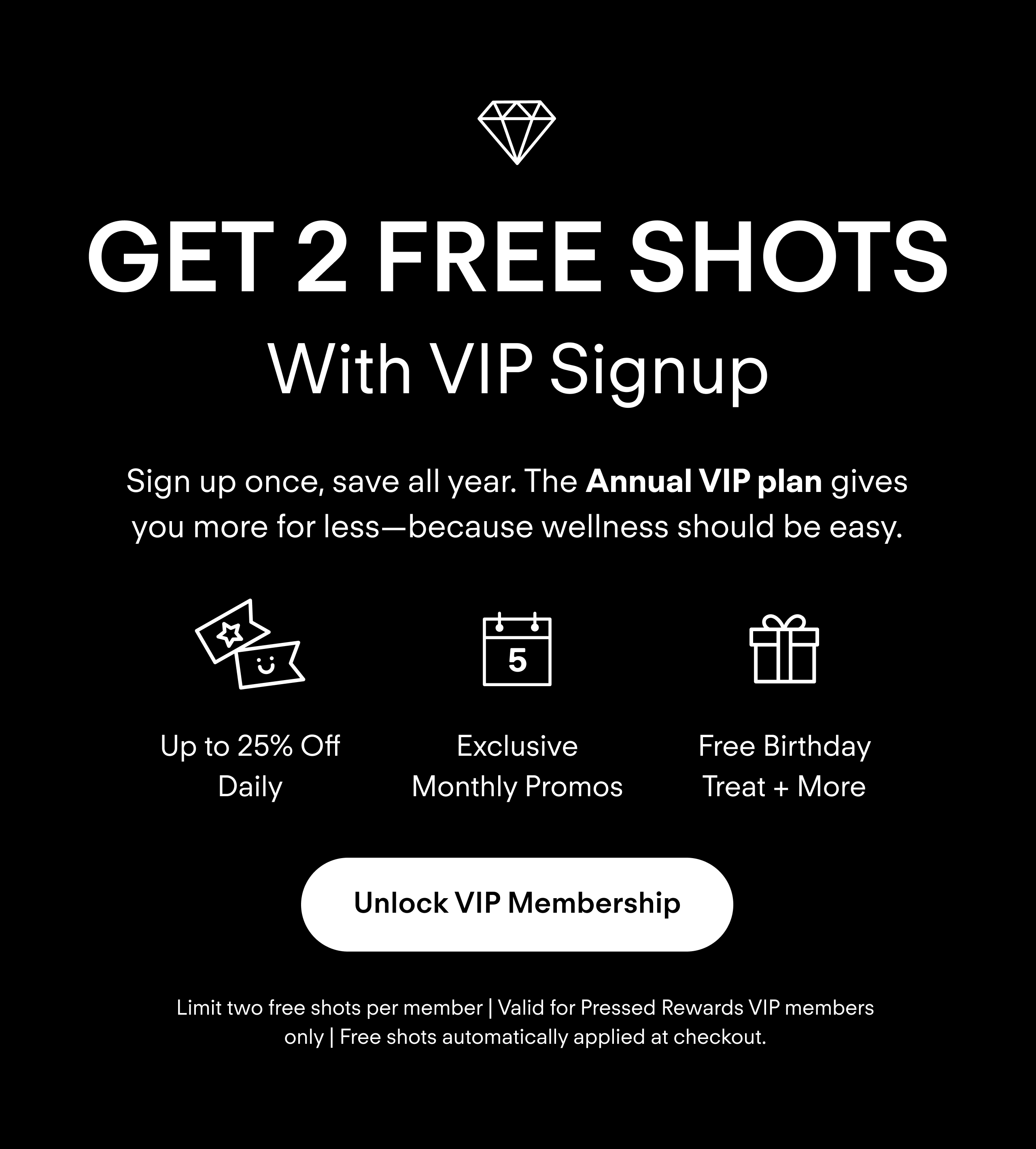 Annual VIP Membership (includes free shots benefit)