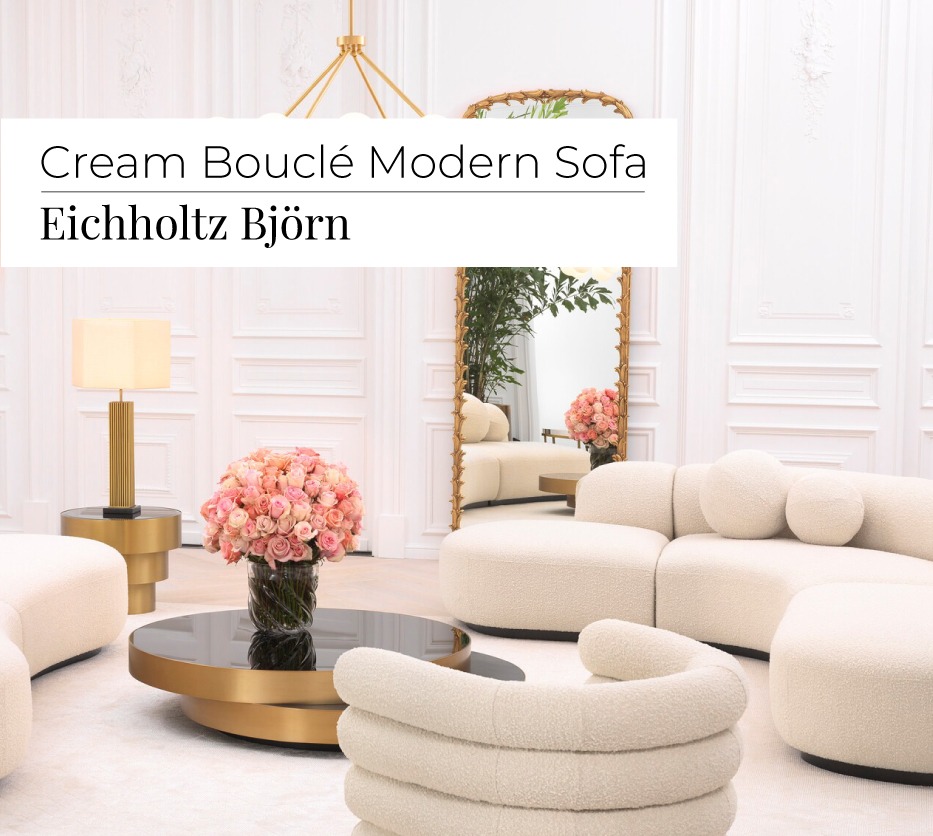 Cream Bouclé Modular Sofa | Eichholtz Björn