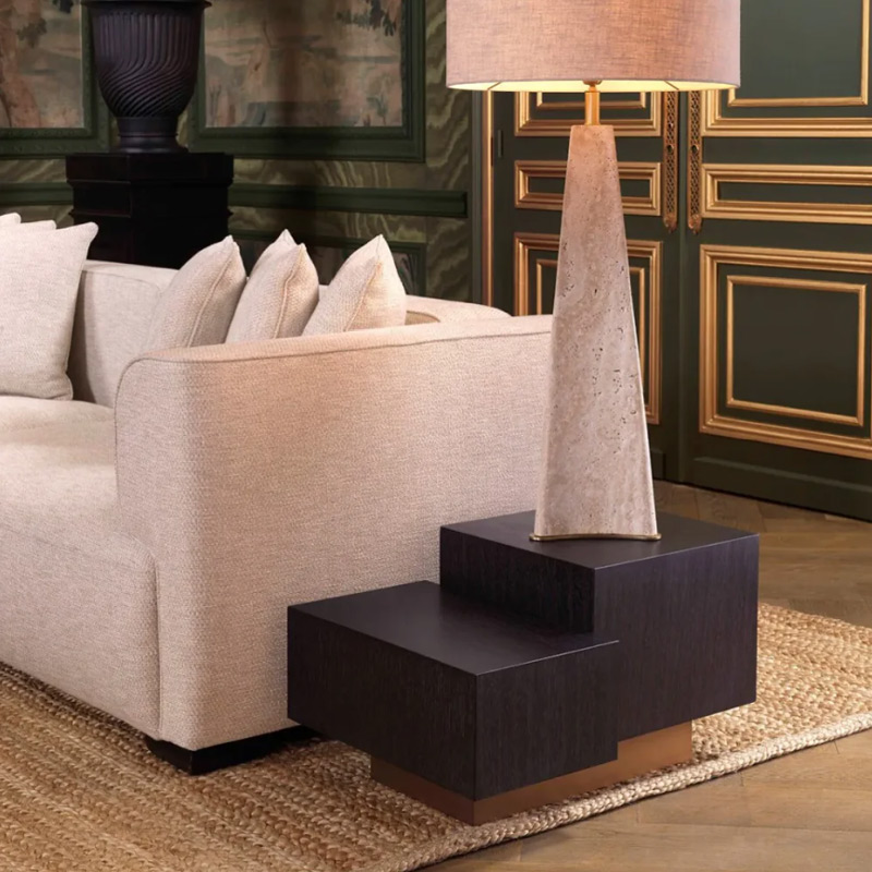 Geometrical Oak Veneer Side Table | Eichholtz Nerone