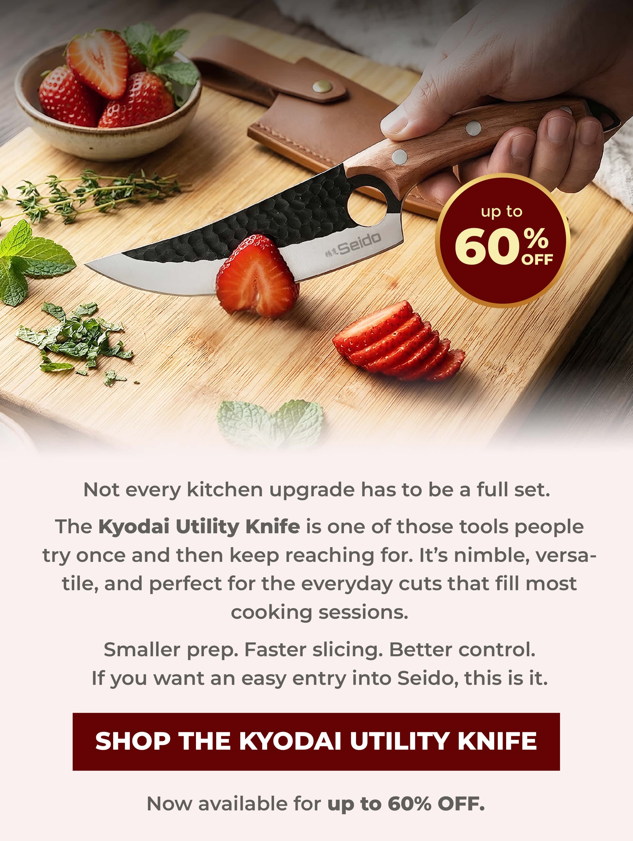42% OFF the Kyodai Utility Knife - the handiest knife to have in the kitchen!