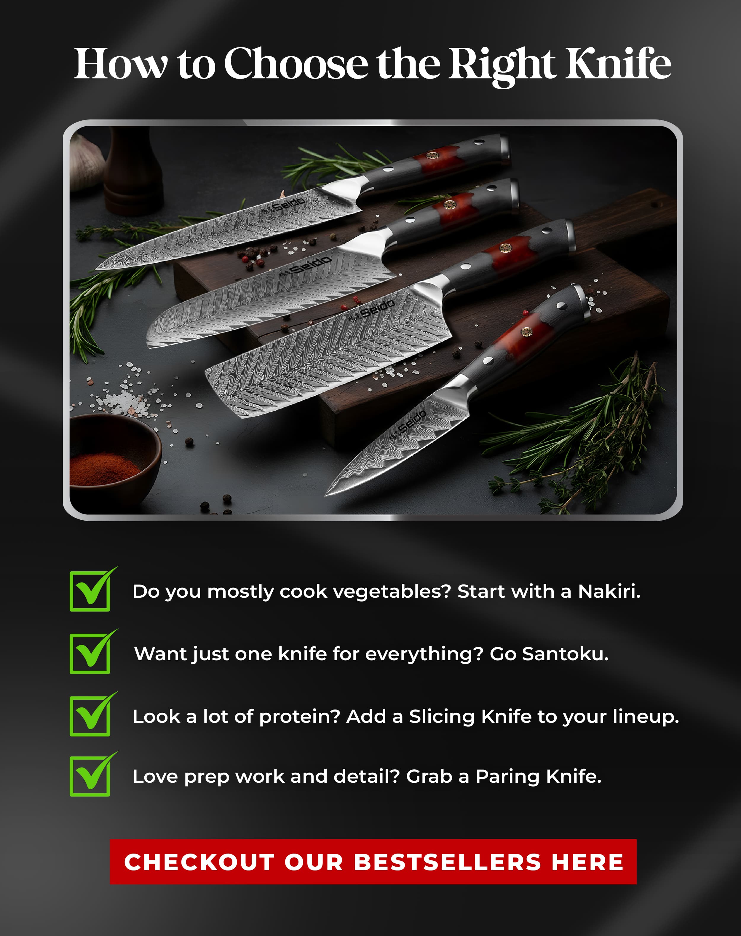 We have different knives for different kinds of prep work