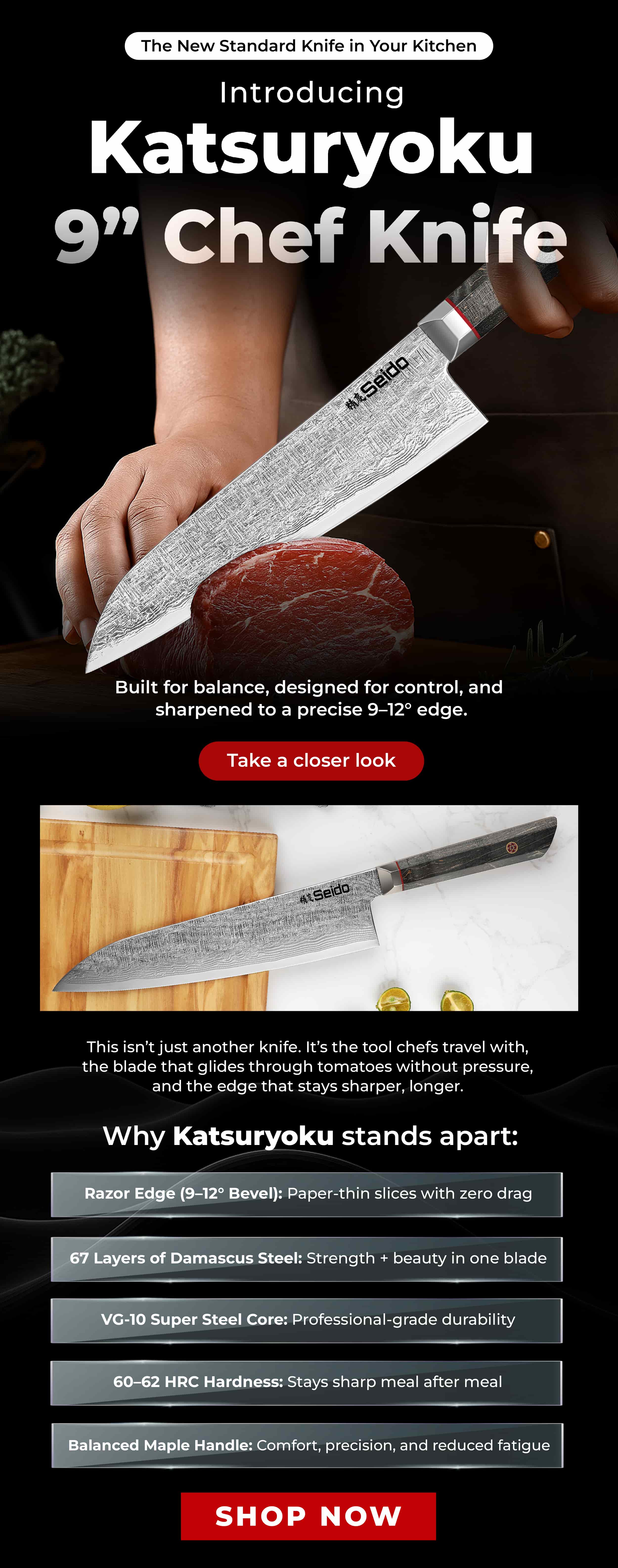 katsuryoku, our biggest knife yet.