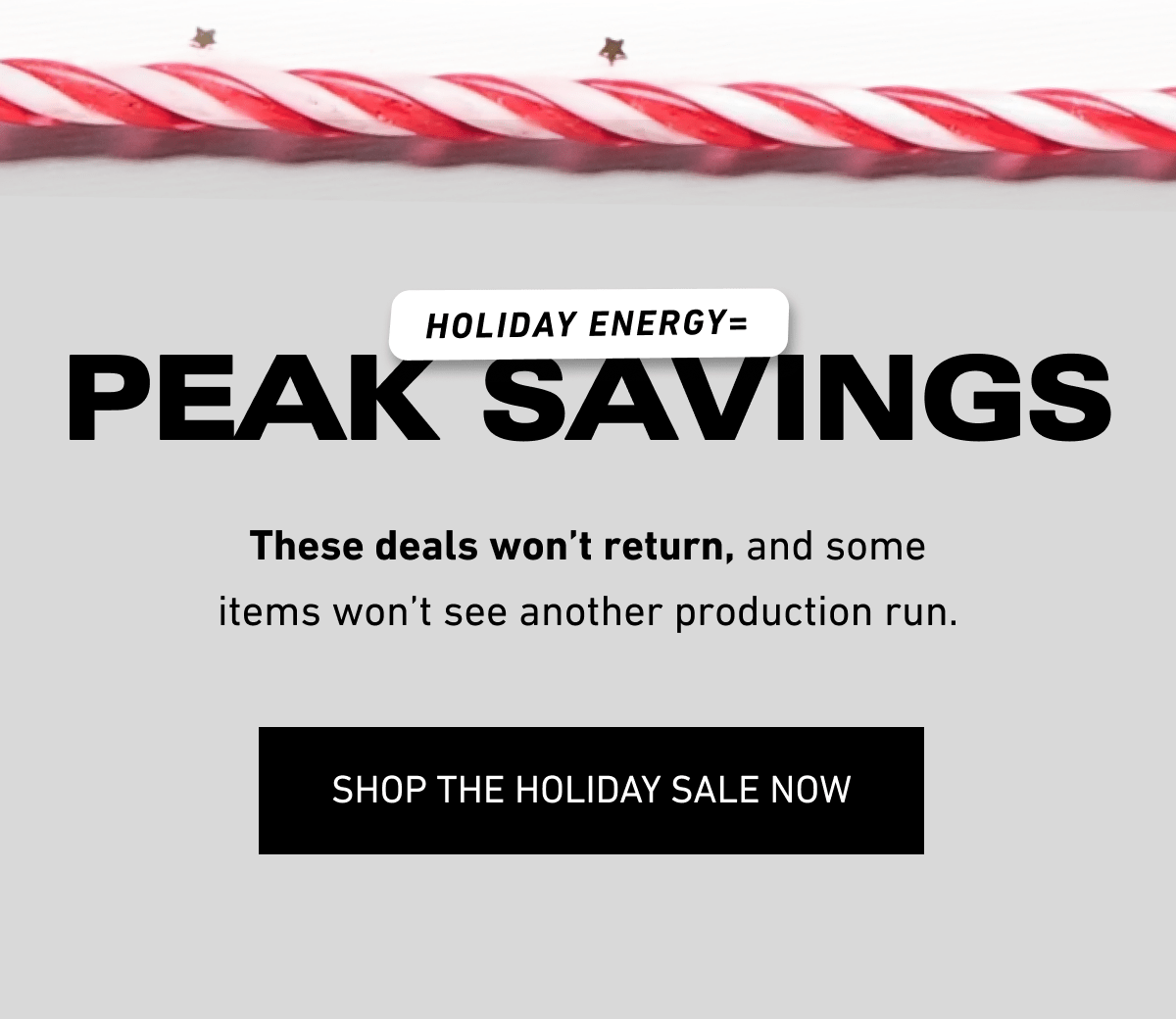 Holiday Energy = Peak Savings [Click here to Shop the Holiday Sale Now]