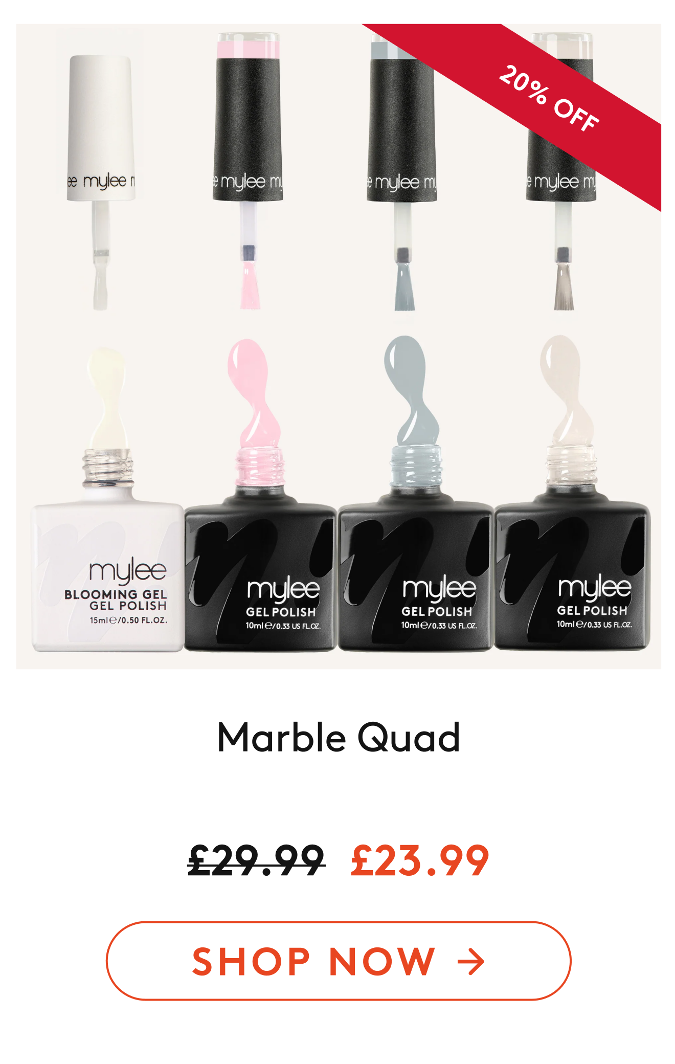 Mylee Marble Gel Polish Quad - 3x10ml 1x15ml