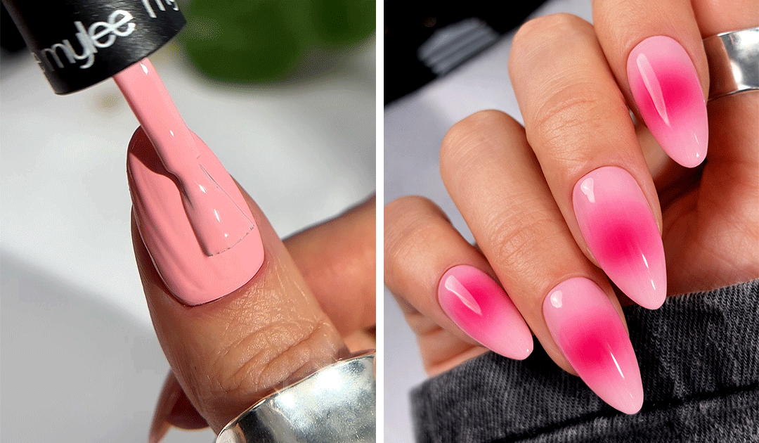 pink aura nails