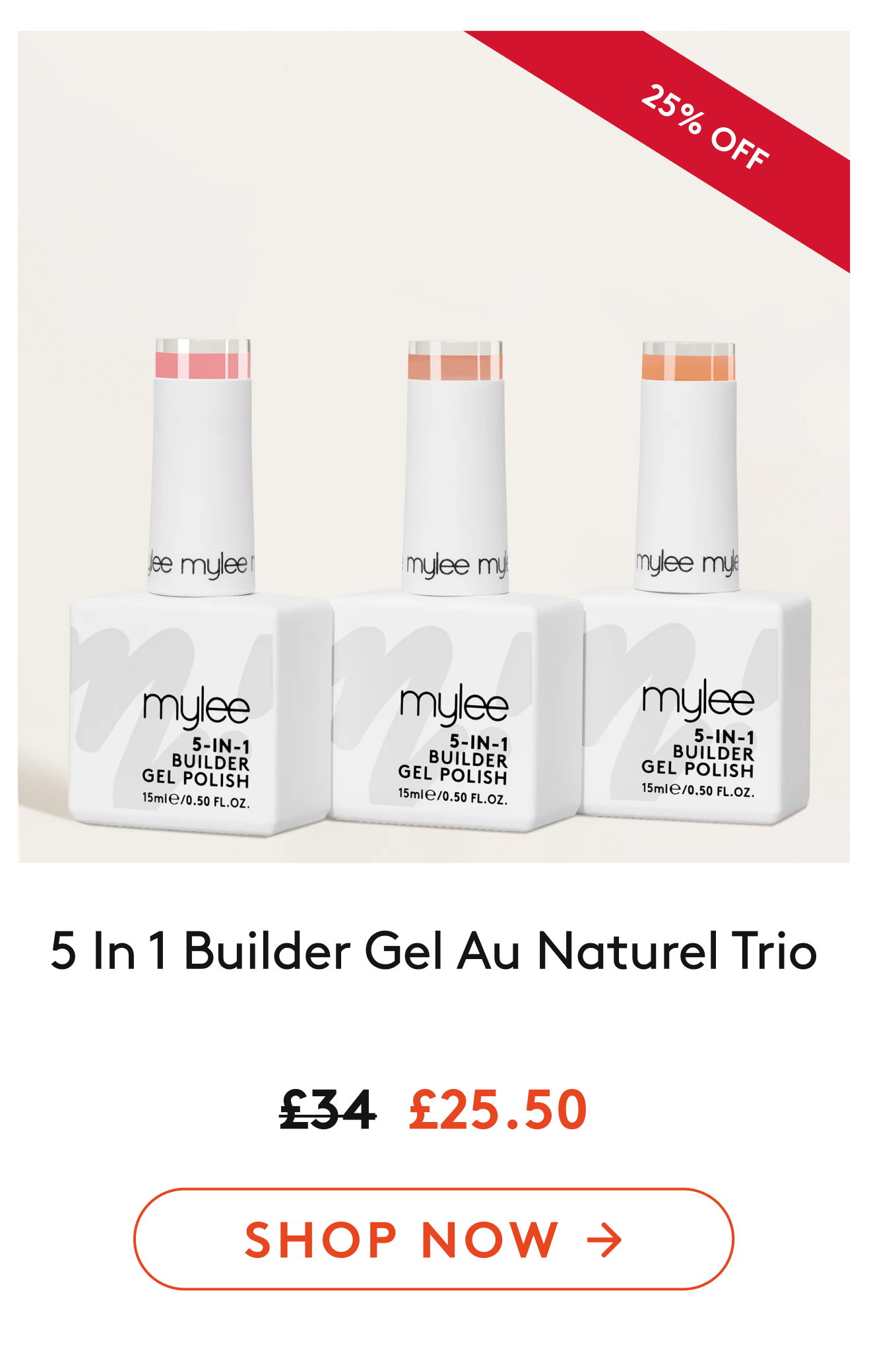 Mylee 5 in 1 Builder Gel Au Naturel Trio