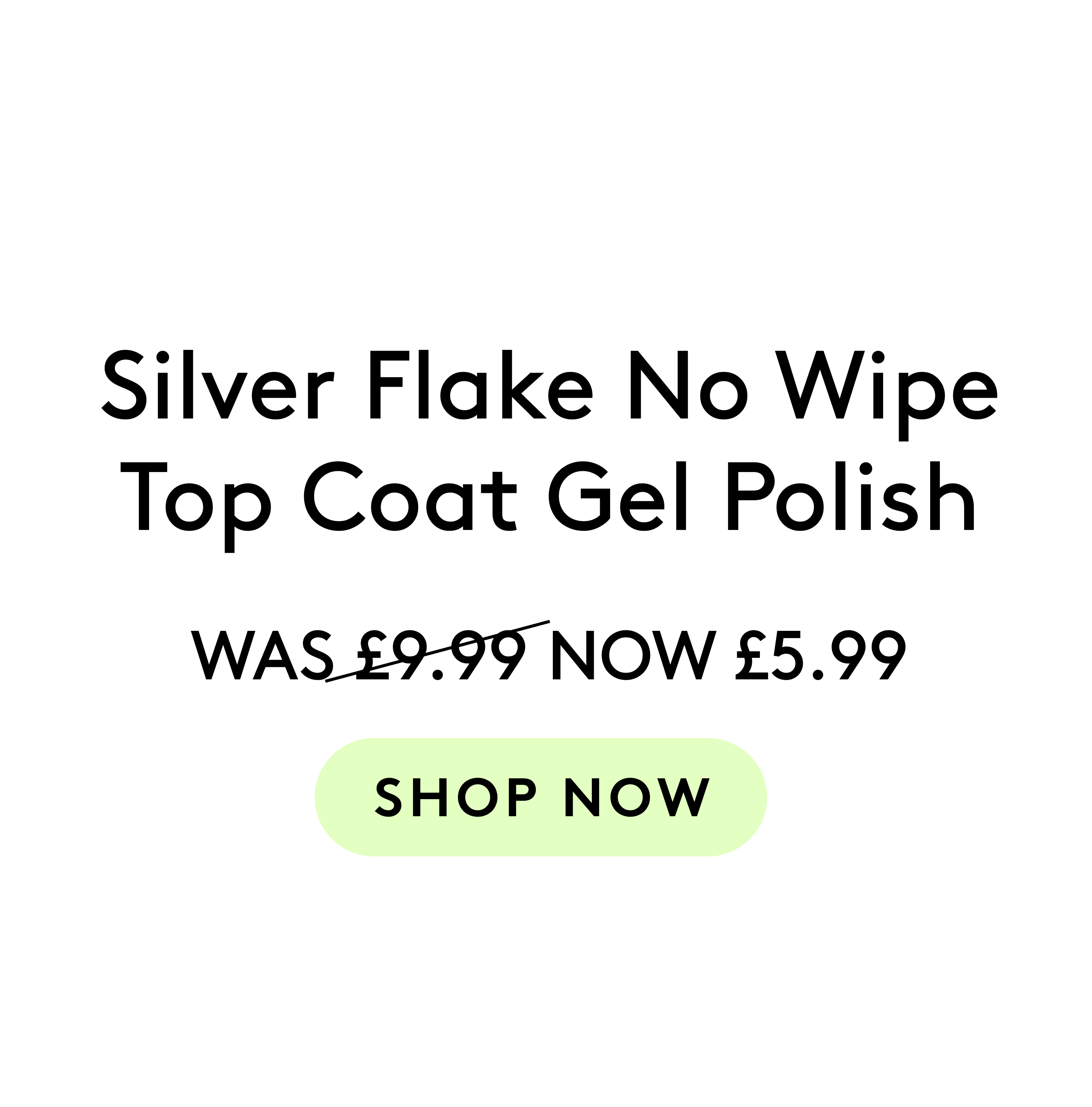 Mylee Silver Flake No Wipe Top Coat Gel Nail Polish 15ml