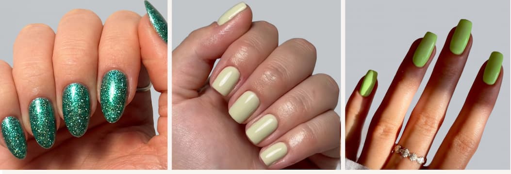 shop green gel polishes