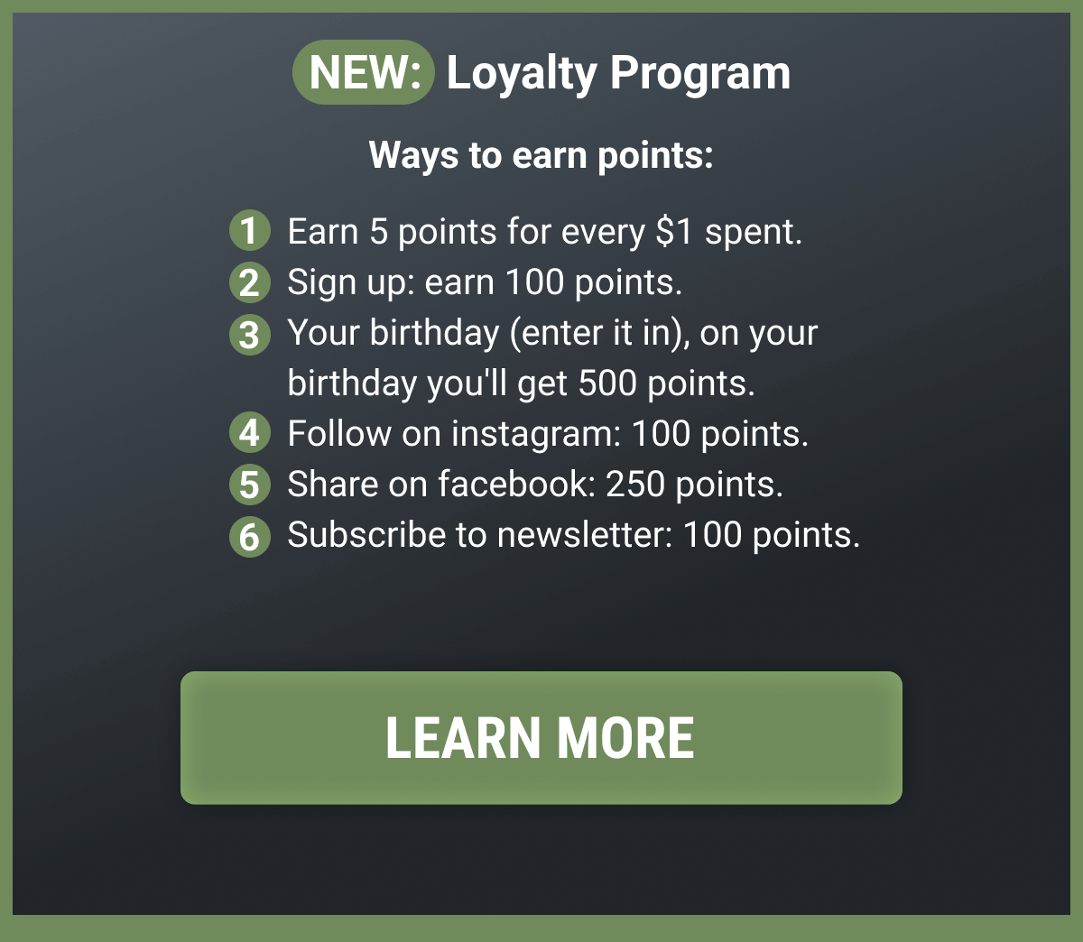 NEW: Loyalty Program