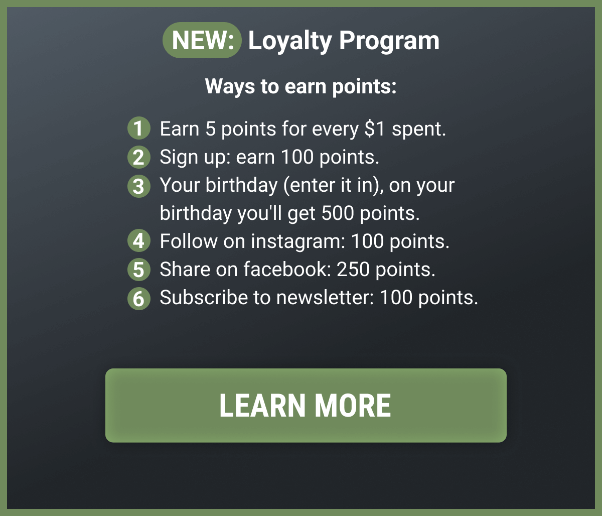 NEW: Loyalty Program