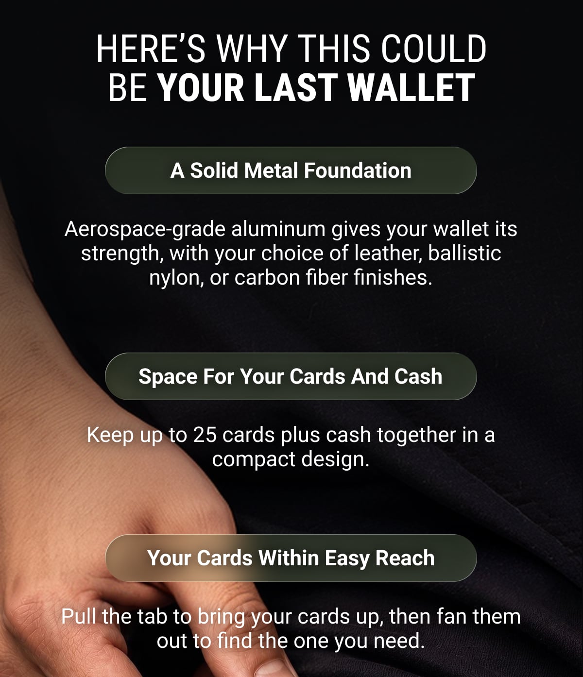 Here’s why this could be your last wallet A solid metal foundation Aerospace-grade aluminum gives your wallet its strength, with your choice of…