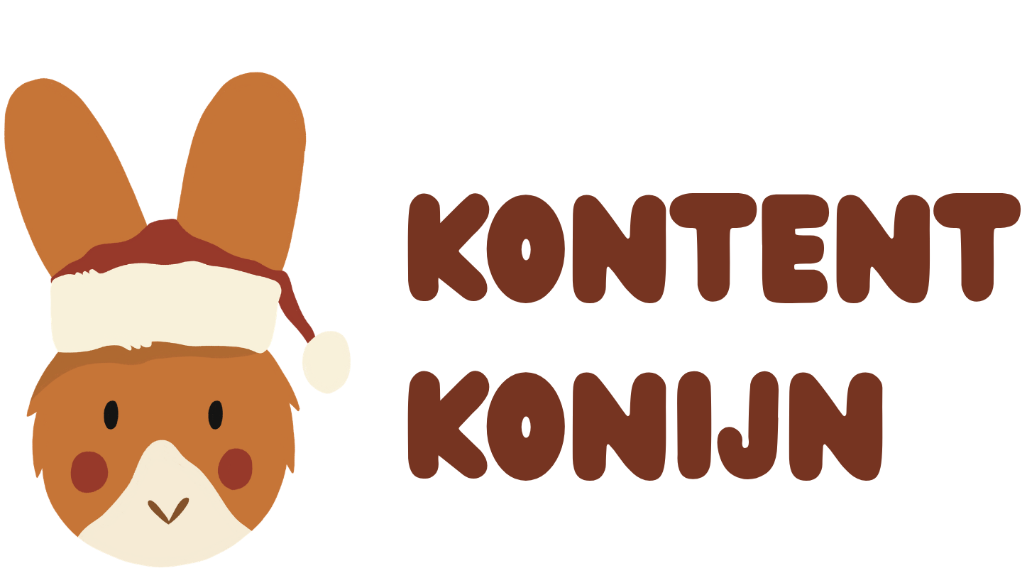 Kontent Konijn logo met konijn in kerstmuts