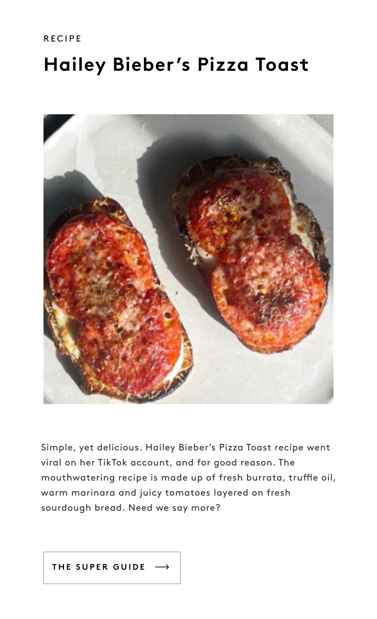 Hailey Bieber's Viral Pizza Toast 🍕 Superette