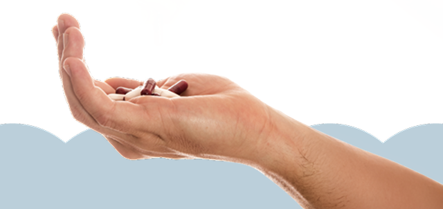 Hand with supplements