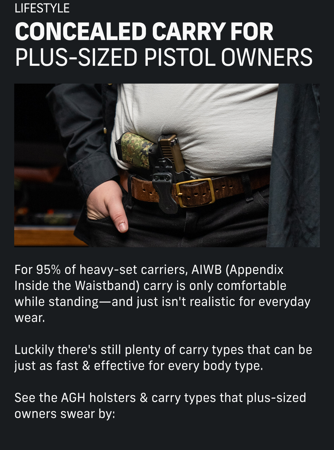 Explore the CLOAK Hook & Loop holster for multiple AIWB benefits without discomfort