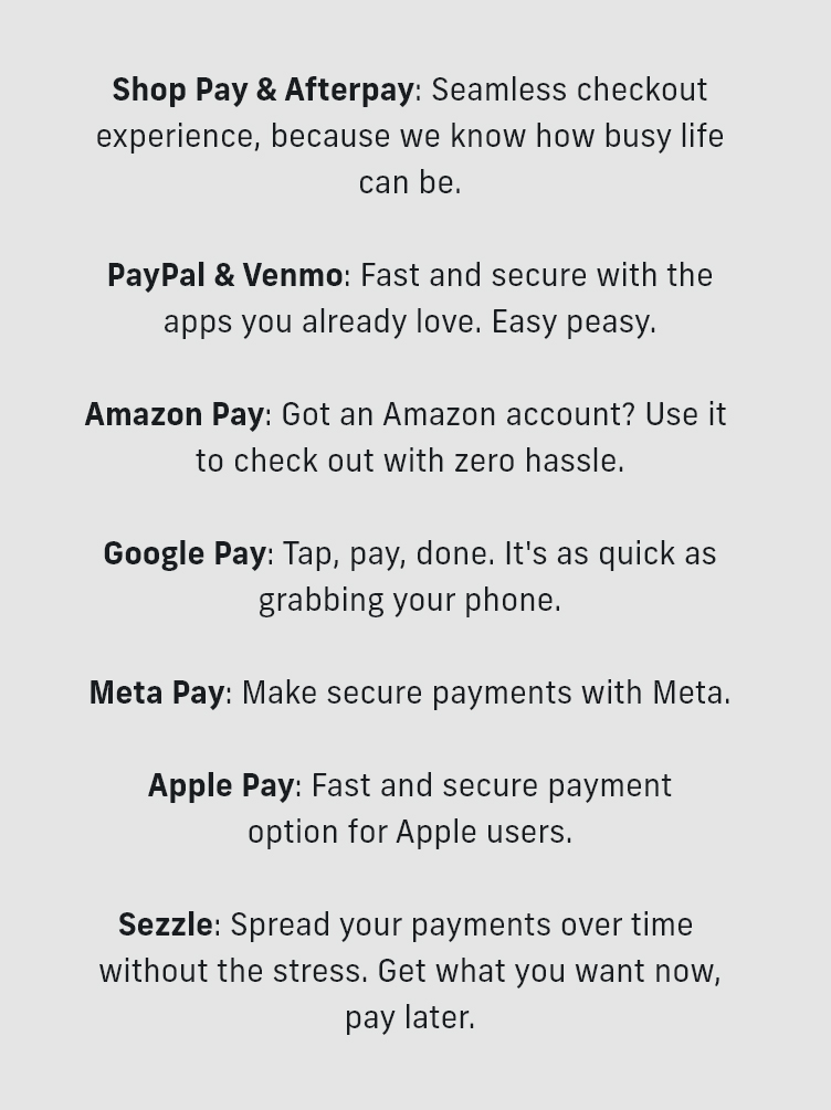 Many ways to pay | SHOP NOW