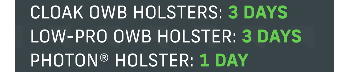 Explore PHOTON&reg; CLOAK and LOW-PRO for American-made OWB holsters shipping fast now