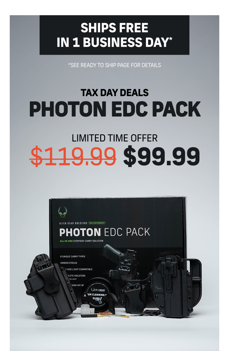PHOTON EDC PACK TAX DAY DEAL $99.99 | Your refund, your gear. Shop AGH Tax Day Deals | LEARN MORE | TAX DAY DEALS