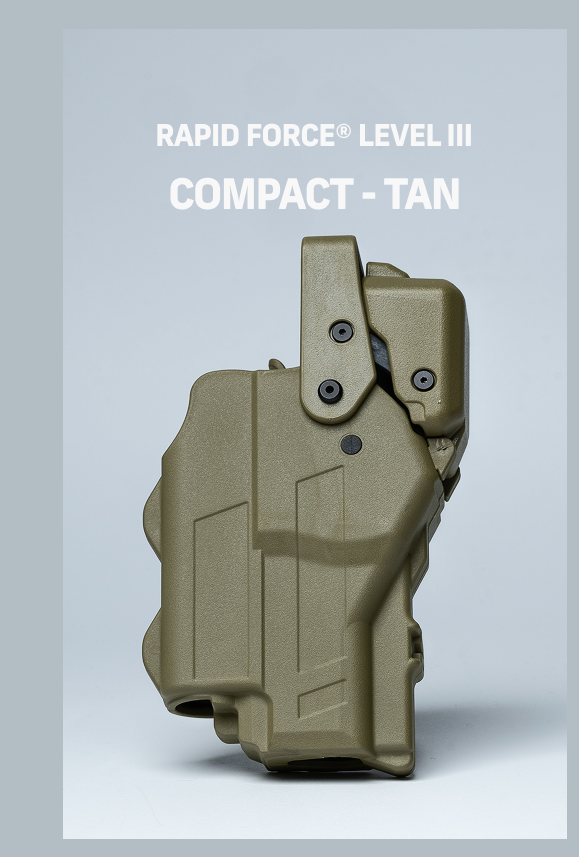 Rapid Force&reg; Level III Duty Holster for Glock Compact Light in Tan