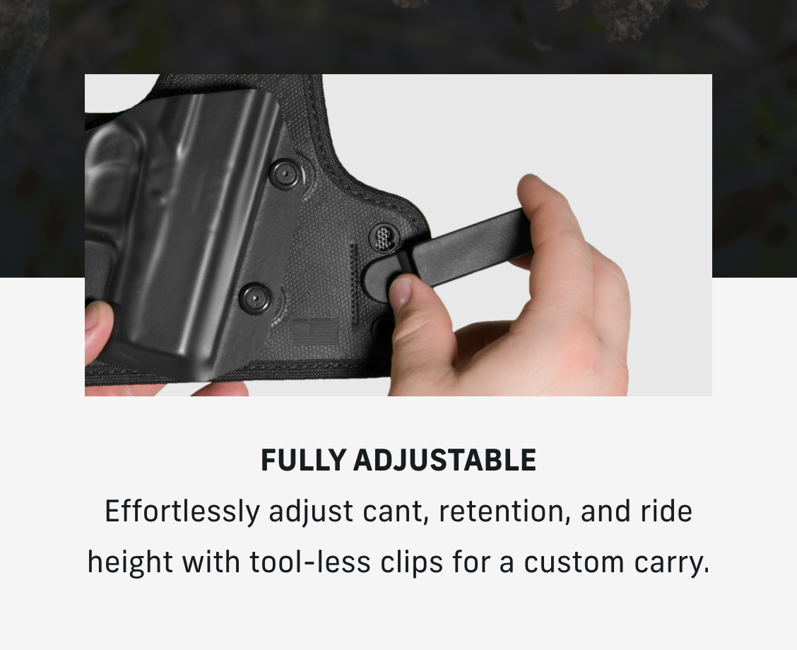 Cloak Tuck 3.5 IWB Holster | Fully adjustable can't, retention, and ride.