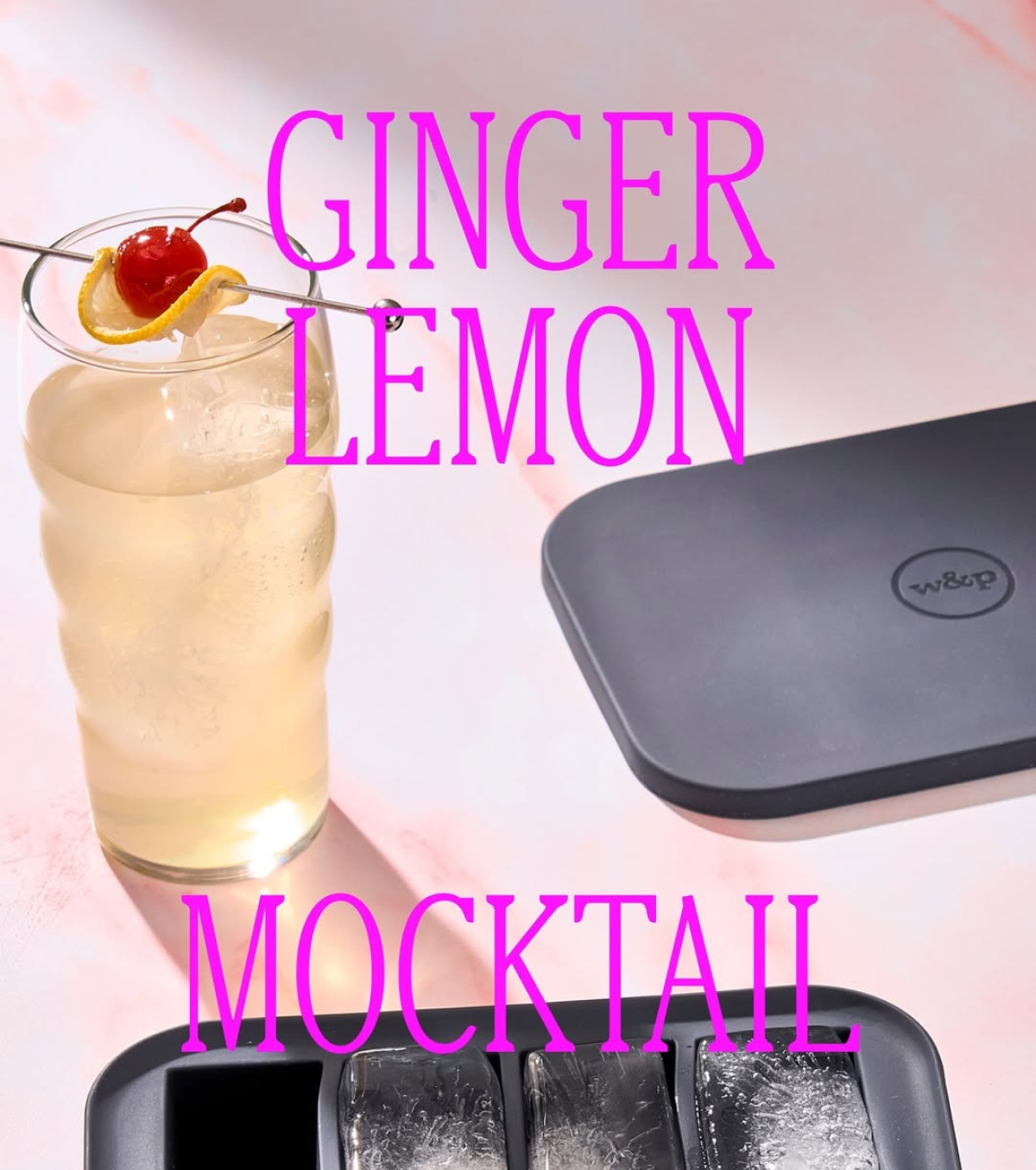 Ginger Lemon Mocktail made with Collins Tray