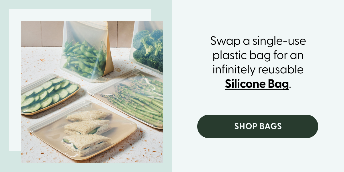 Swap a single-use plastic bag for an infinitely reusable Silicone Bag. Shop Bags