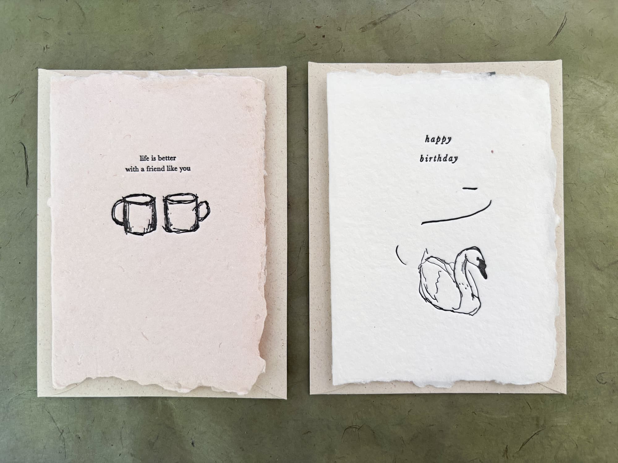 Friend card and swan card