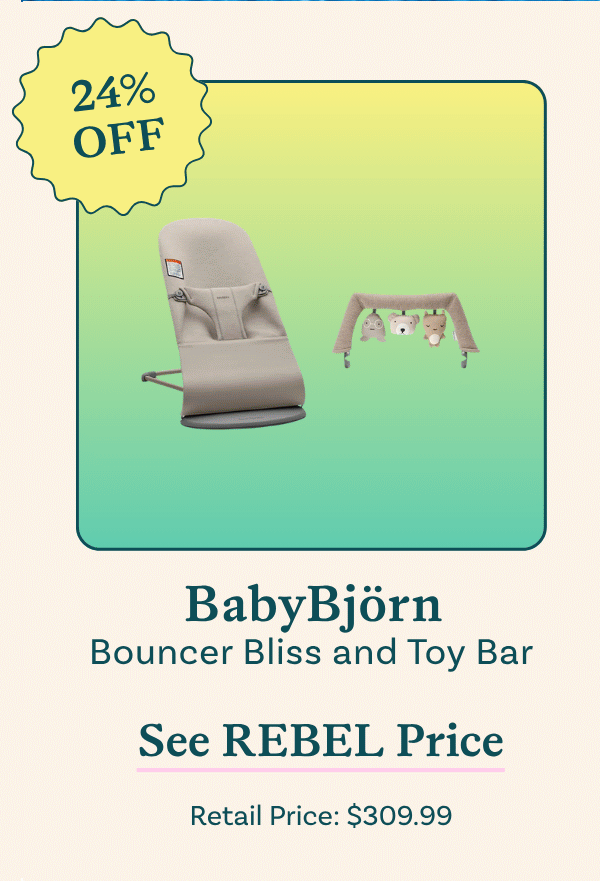 BabyBjörn Bouncer Bliss and Toy Bar Bundle - Sand Gray/Soft Friends Neutrals