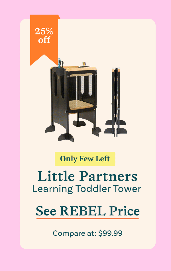 Little Partners EZ Fold 'N Grow Learning Toddler Tower - Charcoal & Natural