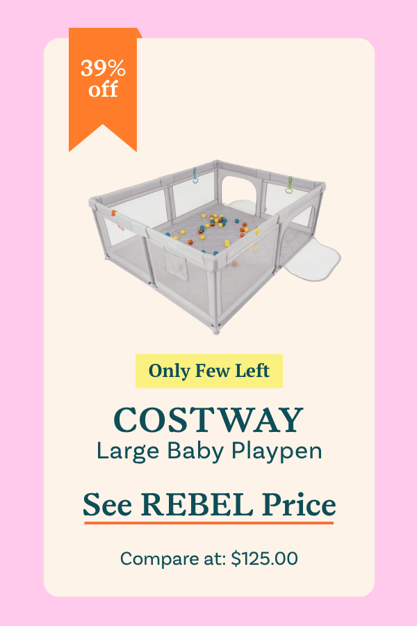 COSTWAY Large Baby Playpen With Mat With Pull Rings and Ocean Balls-GR