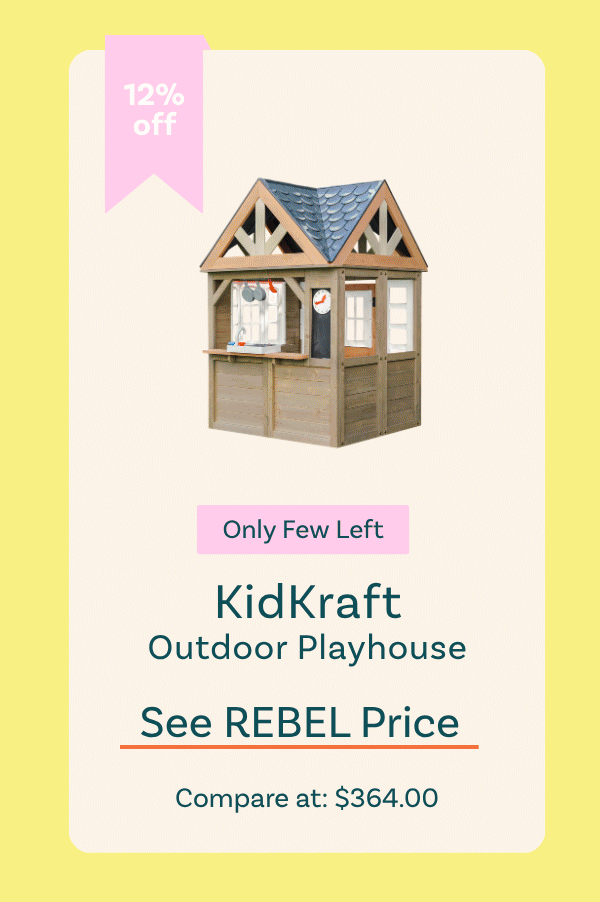 KidKraft Greystone Wooden Outdoor Playhouse With Kitchen and Working Doorbell