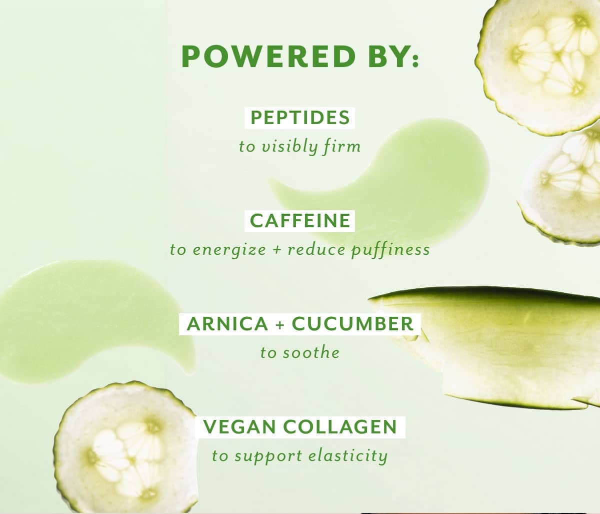 the result depuff skin with peptides caffeine cucumber collagen