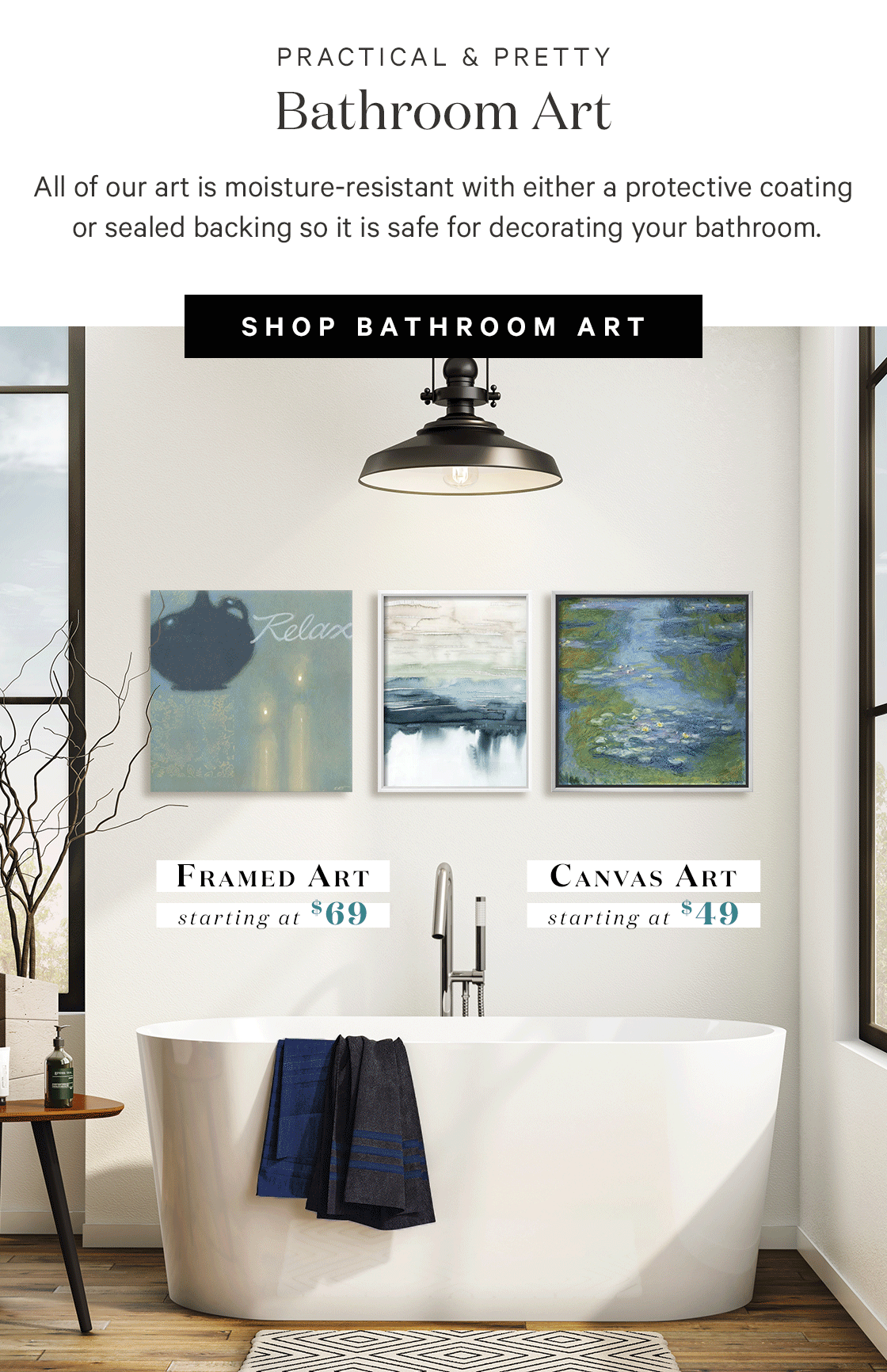 Q Can I hang art in the bathroom? Art