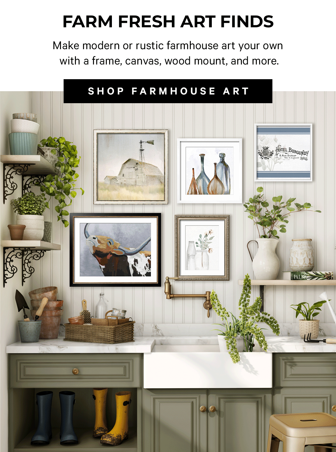 Find fresh farmhouse art here! Art