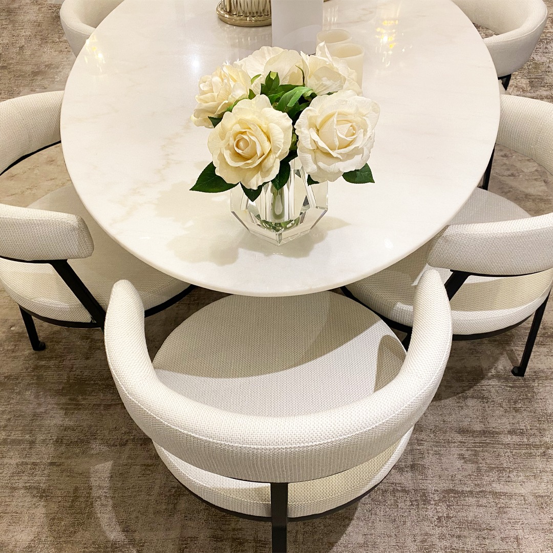 Brass Round Pedestal Dining Table | Liang & Eimil Telma