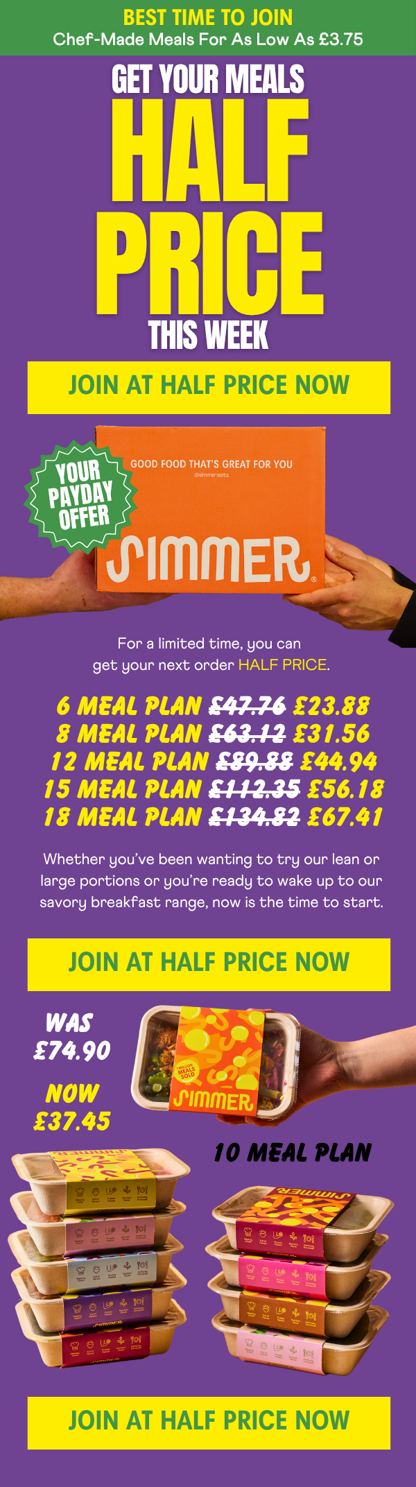Get your meals half price this week