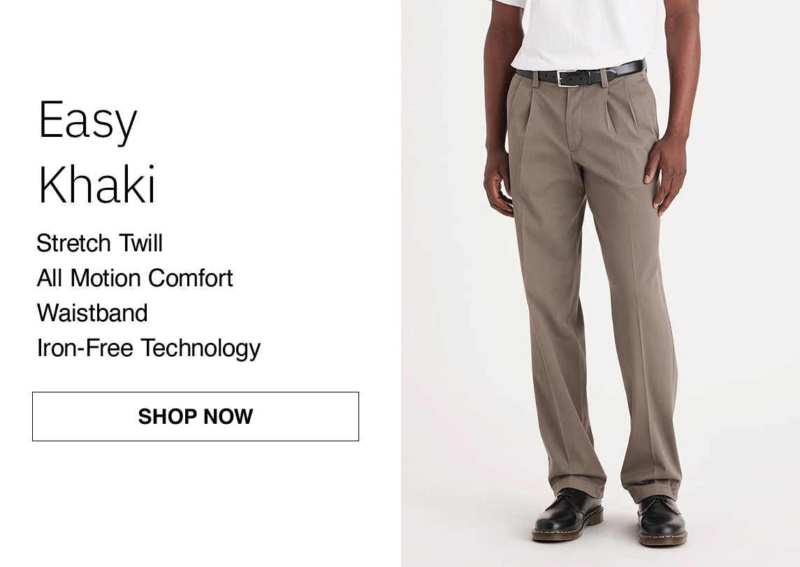Easy Khaki  Stretch Twill&nbsp; All Motion Comfort Waistband Iron-Free Technology