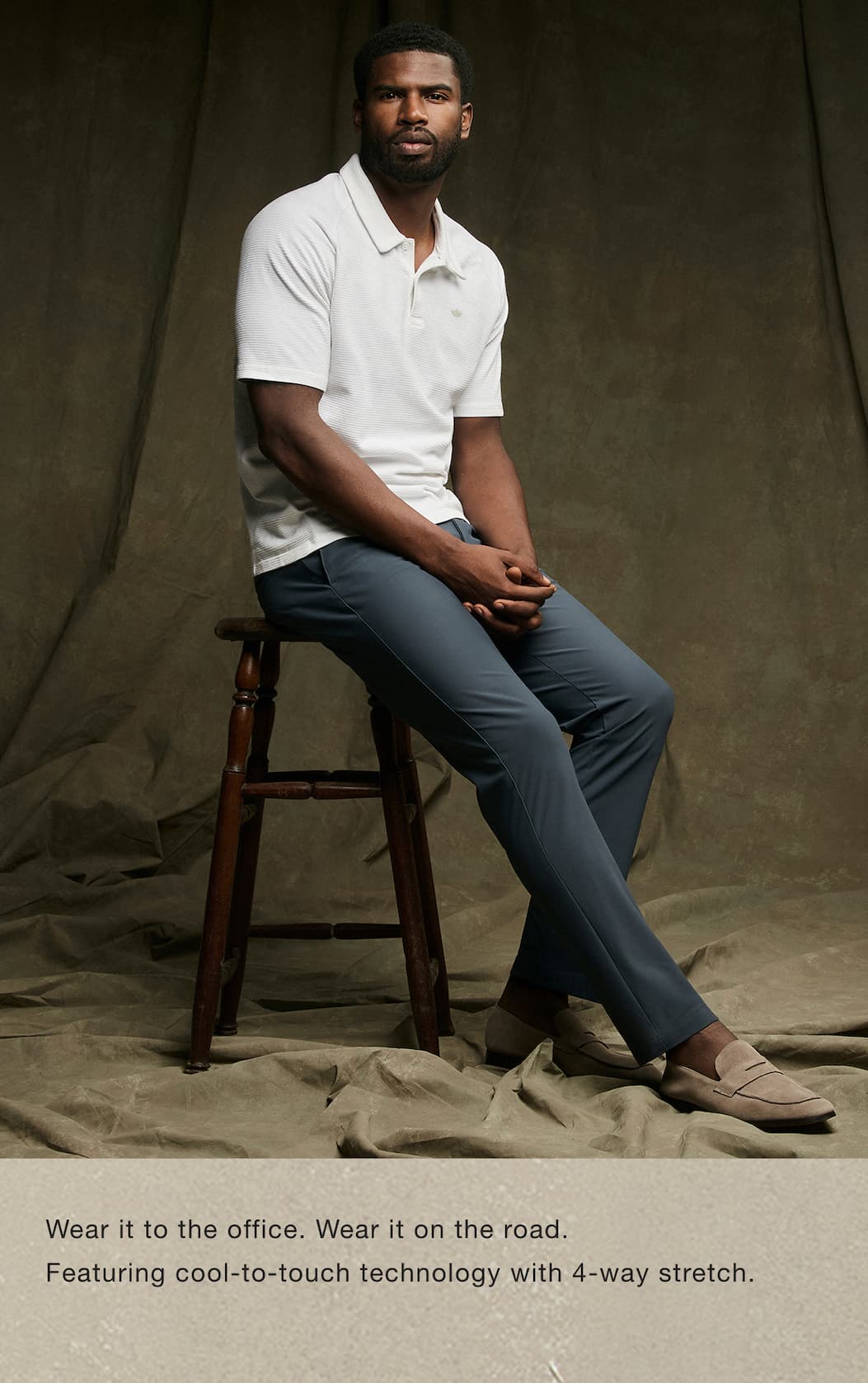 Wear it to the office. Wear it on the road. Featuring cool-to-touch technology with 4-way stretch.