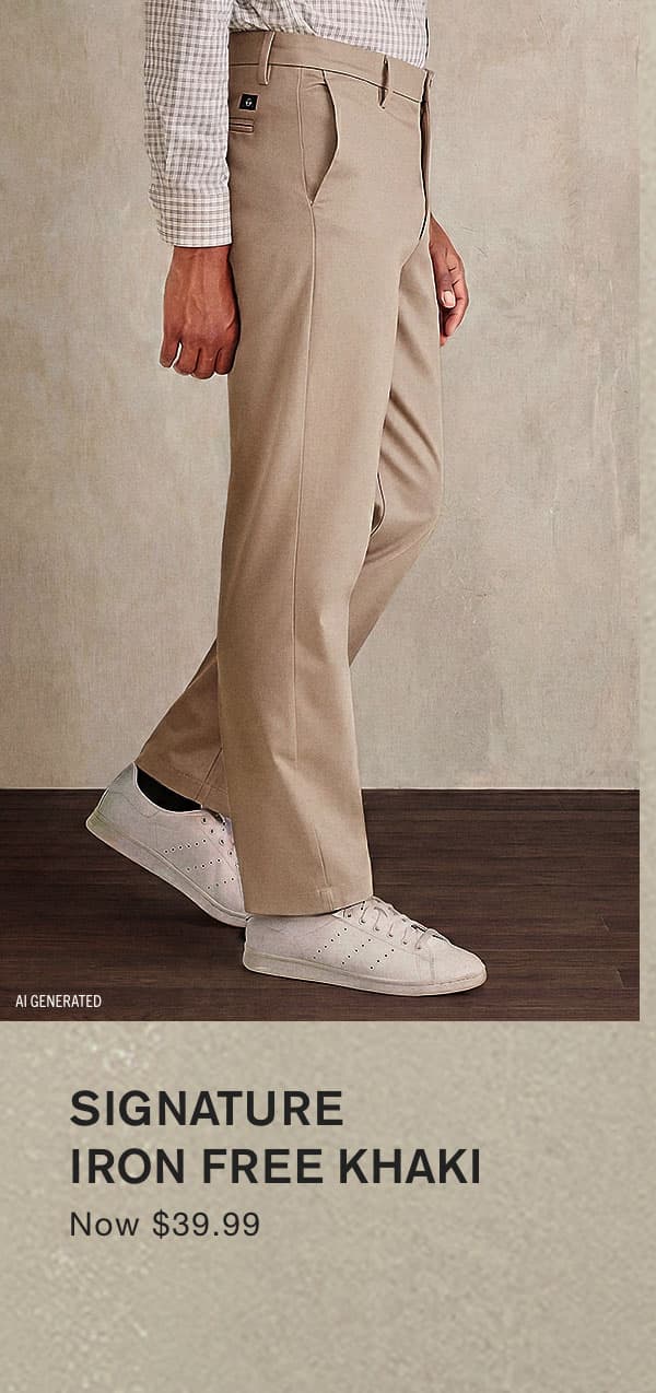 SIGNATURE IRON FREE KHAKI Now $39.99