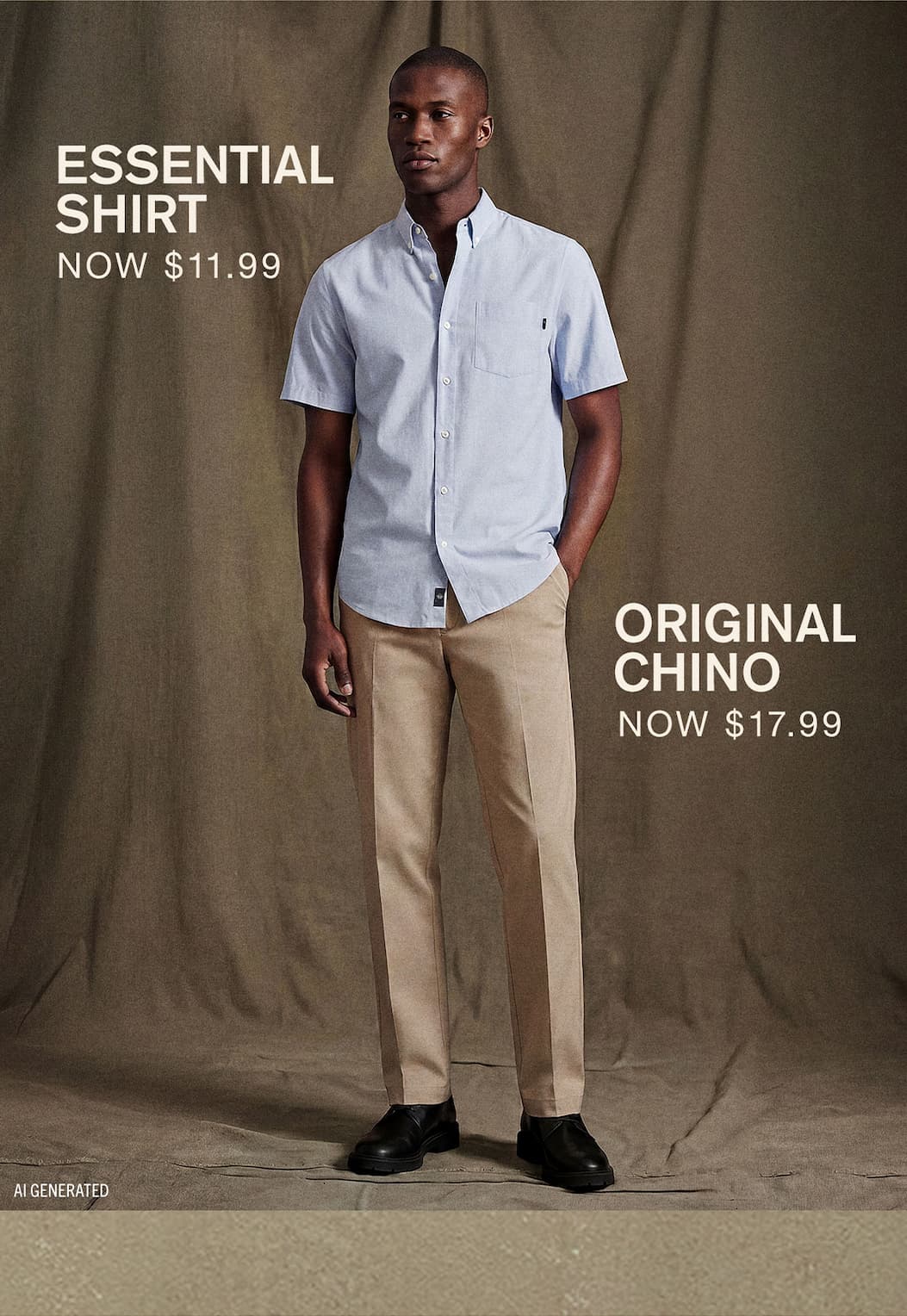Essential Shirt Now $11.99. Original Chino Now $17.99