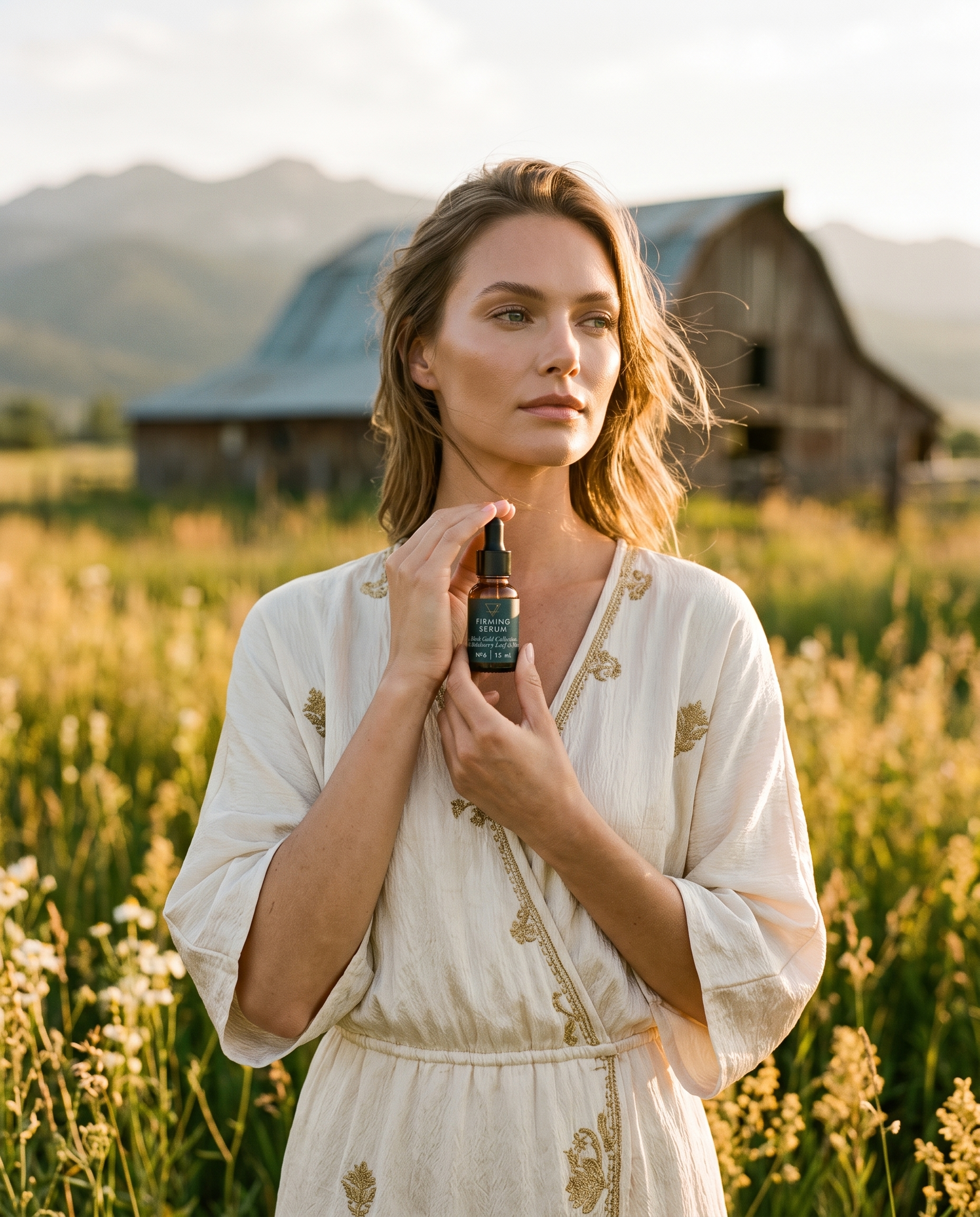 One of the last jars of the Gold Collection serum, held close in the field