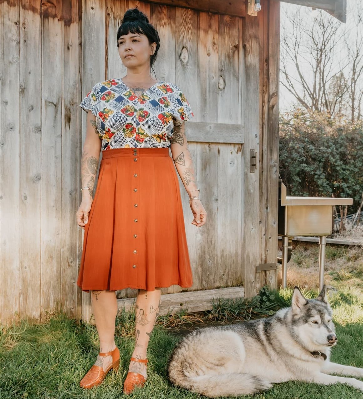 bae skirt in orange