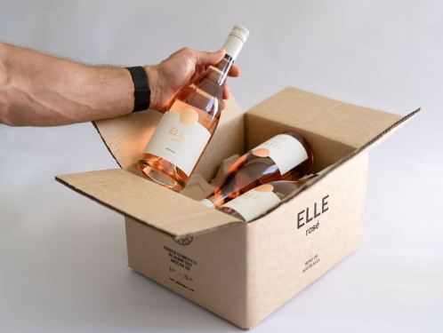 Unboxing a bottle of Elle Rosé from the new protective box