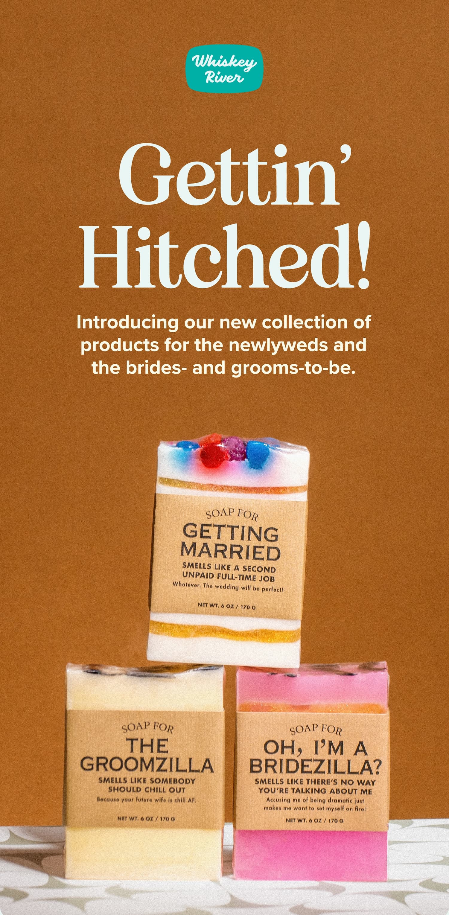 Gettin' Hitched! Introducing our new collection of products for the newlyweds and the brides- and grooms-to-be.