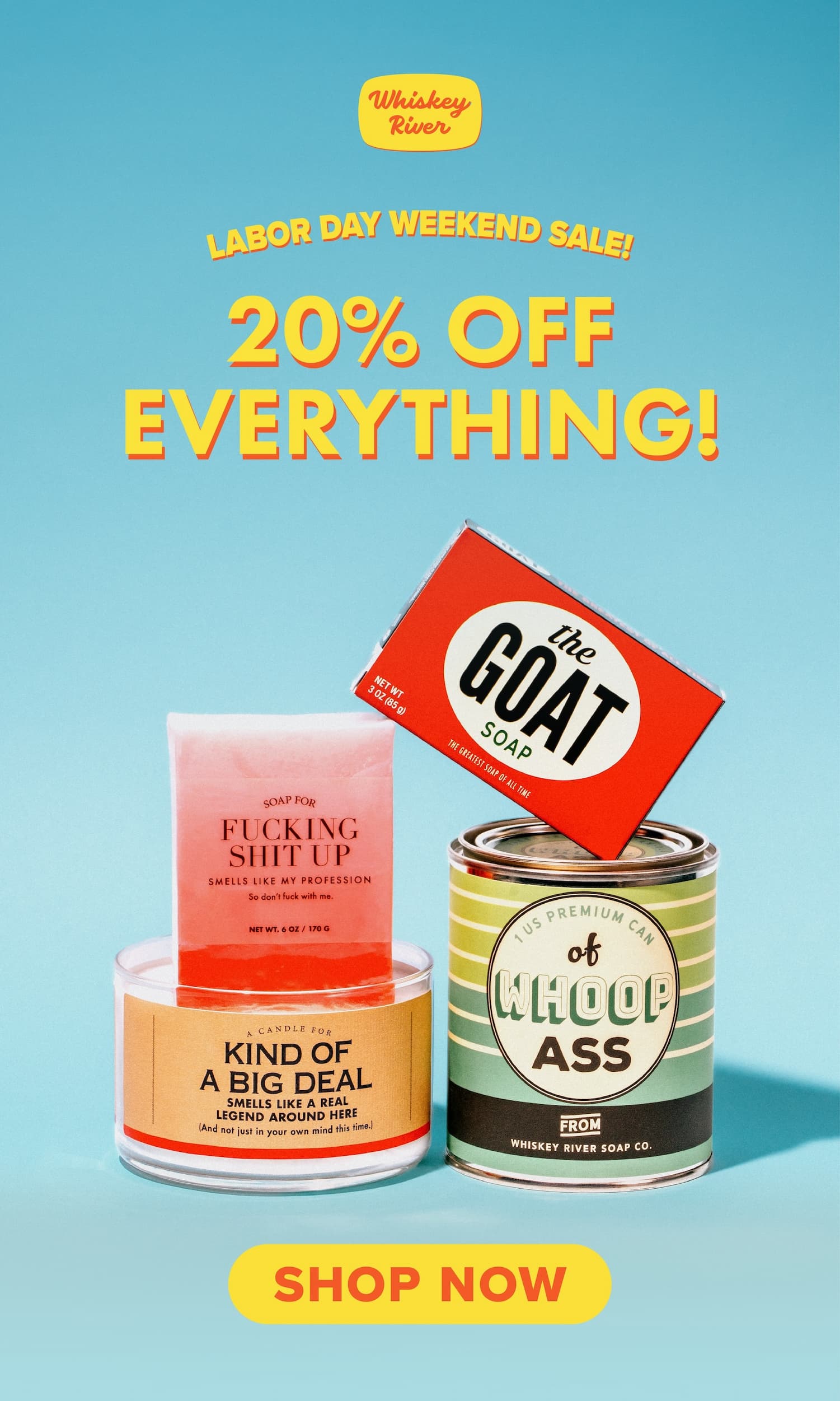 Labor Day weekend sale! 20% off everything! Shop now.