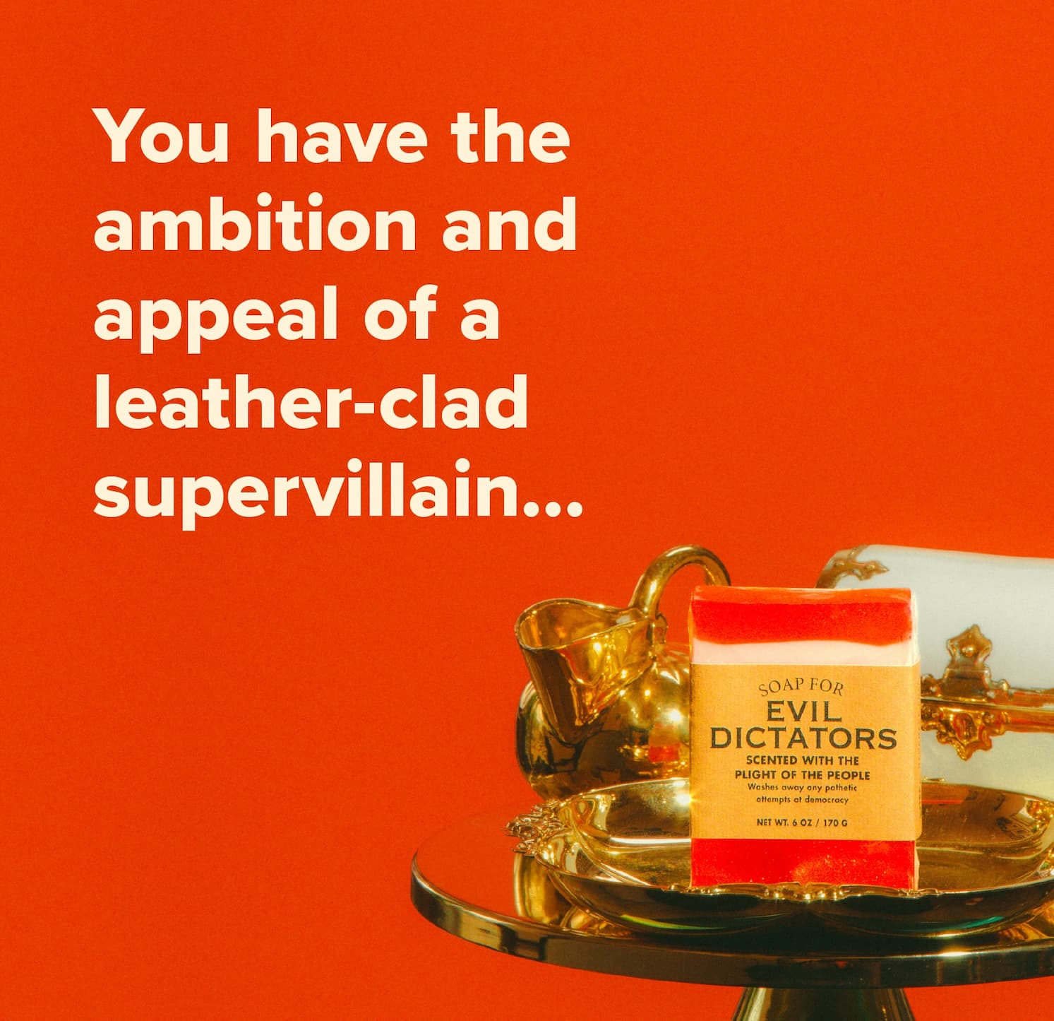 You have the ambition and appeal of a leather-clad supervillain…